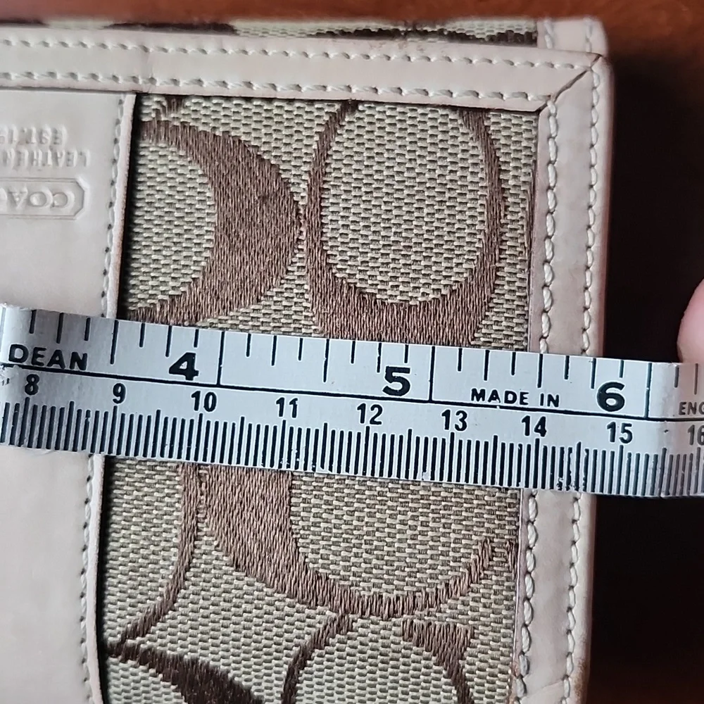 Coach Beige and Brown Canvas Wallet - Picture 8 of 9